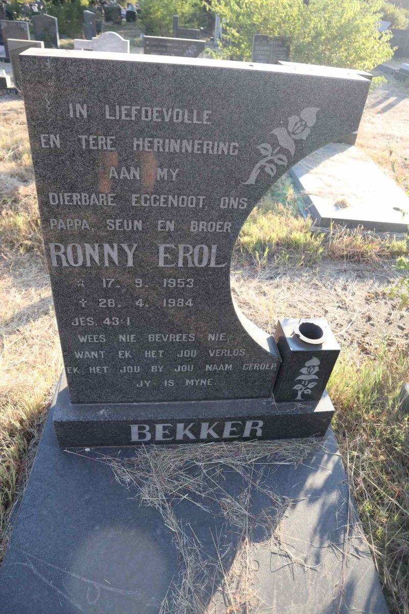BEKKER Ronny Erol 1953-1984