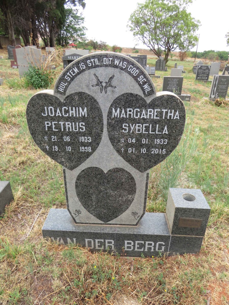 BERG Joachim Petrus, van der 1933-1998 & Margaretha Sybella 1933-2015 :: V.D. BERG Amelia 1958-2008 _1