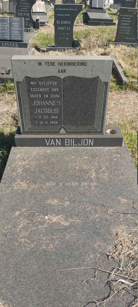 BILJON Johannes Jacobus, van 1916-1988