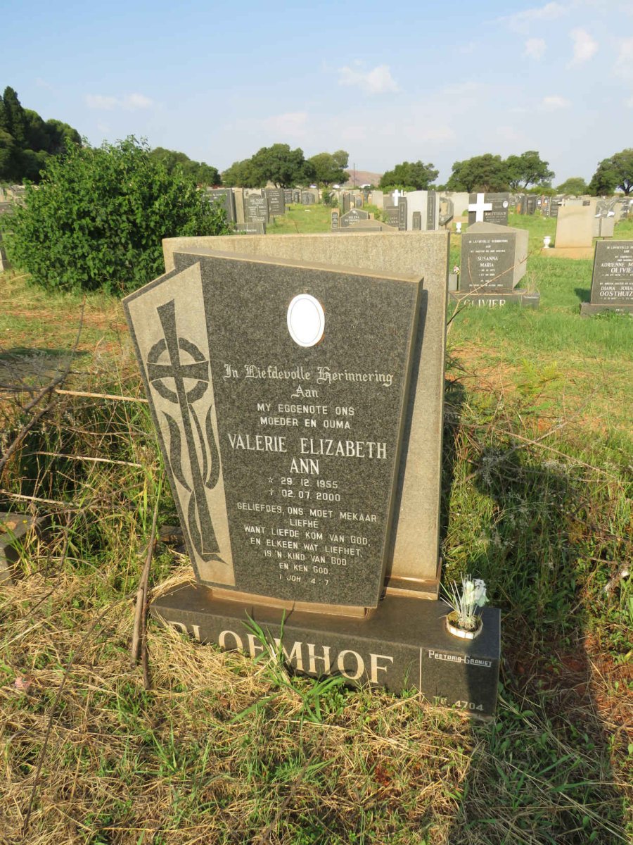 BLOEMHOF Valerie Elizabeth Ann 1955-2000