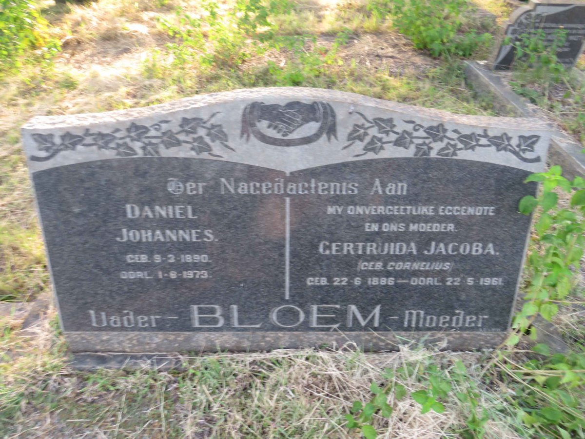 BLOEM Daniel Johannes 1890-1973 & Gertruida Jacoba CORNELIUS 1886-1961