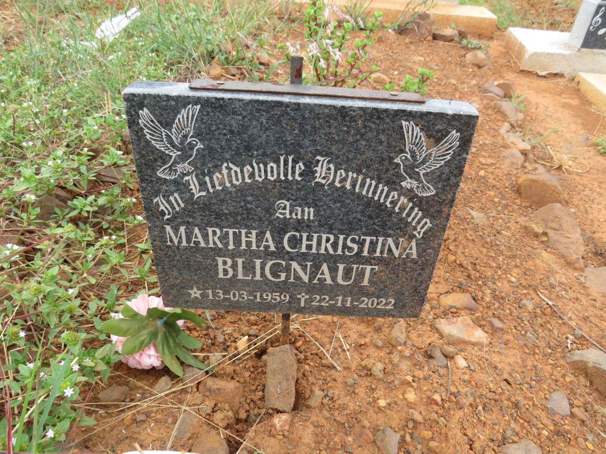BLIGNAUT Martha Christina 1959-2022