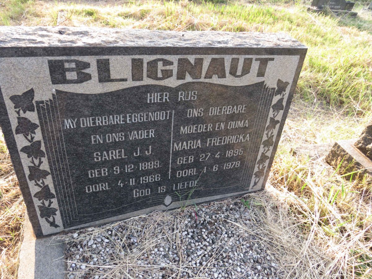 BLIGNAUT Sarel J.J. 1889-1966 & Maria Fredricka 1895-1978