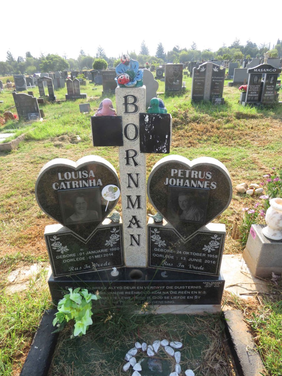 BORNMAN Petrus Johannes 1958-2016 & Louisa Catrinha 1960-2014