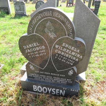 BOOYSEN Daniel Jacobus 1949-2014 & Engela Wilhelmina Christina 1952-2016