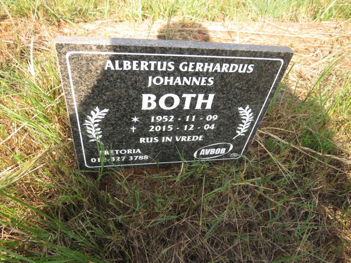BOTH Albertus Gerhardus Johannes 1952-2015