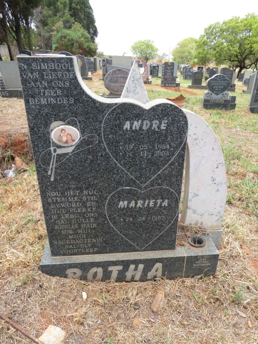 BOTHA Andre 1954-2003 & Marieta 1957- 
