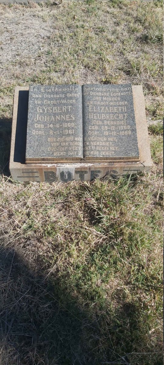 BOTES Gysbert Johannes 1869-1961 &amp; Elizabeth Heubrecht BENADIE 1883-1958