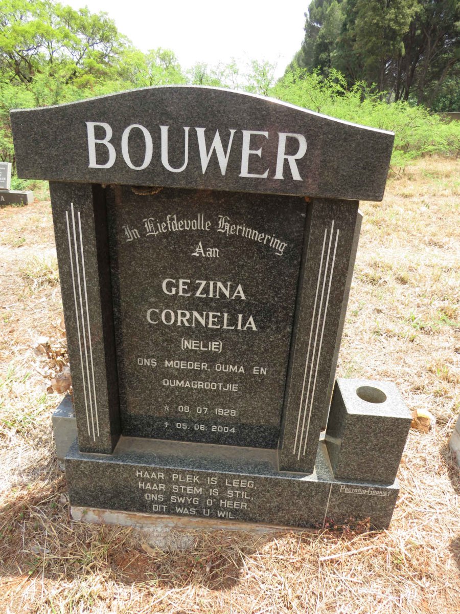 BOUWER Gezina Cornelia 1928-2004