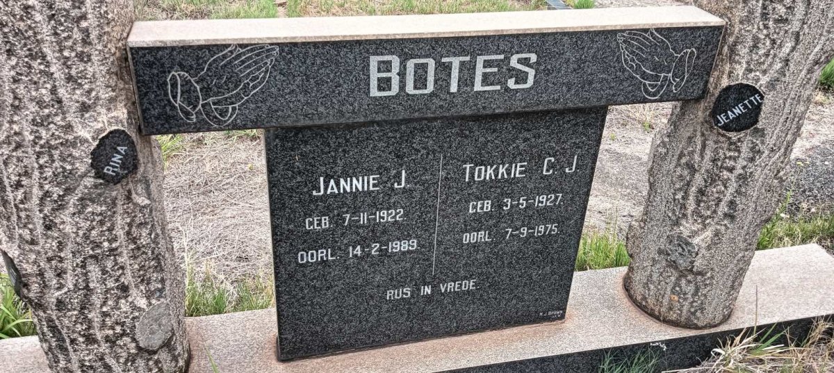 BOTES Jannie J. 1922-1989 & Tokkie C.J. 1927-1975