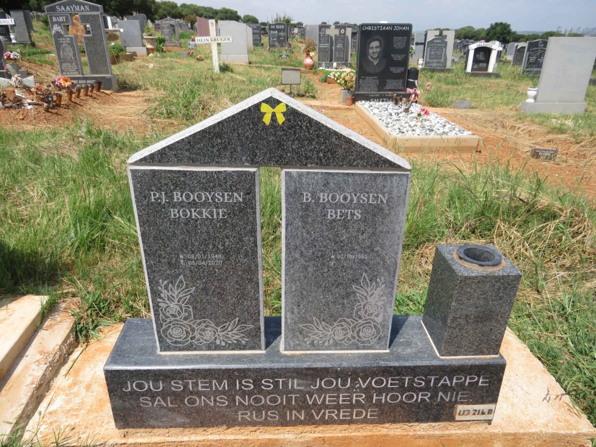 BOOYSEN P.J. 1948-2020 & B. 1951- 