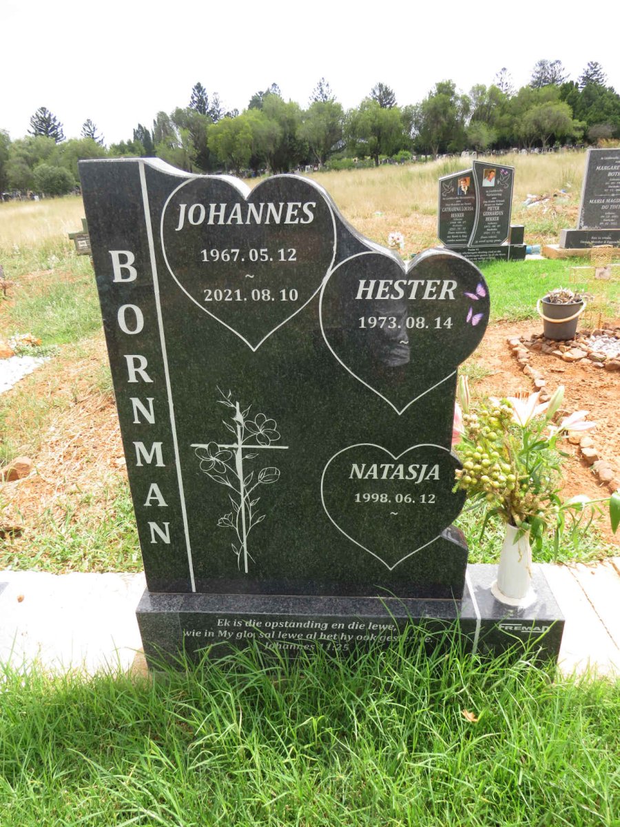 BORNMAN Johannes 1967-2021 & Hester 1973- :: BORNMAN Natasja 1998- 