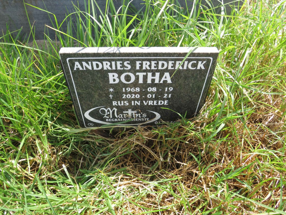 BOTHA Andries Frederick 1968-2020