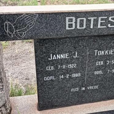 BOTES Jannie J. 1922-1989 & Tokkie C.J. 1927-1975