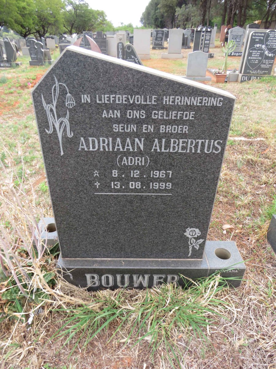 BOUWER Adriaan Albertus 1967-1999