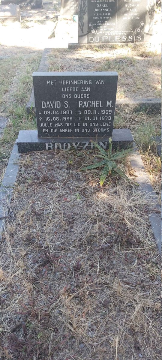 BOOYZEN David S. 1907-1966 &amp; Rachel M. 1909-1973