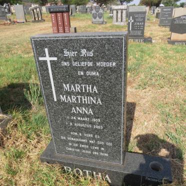 BOTHA Martha Marthina Anna 1909-2003