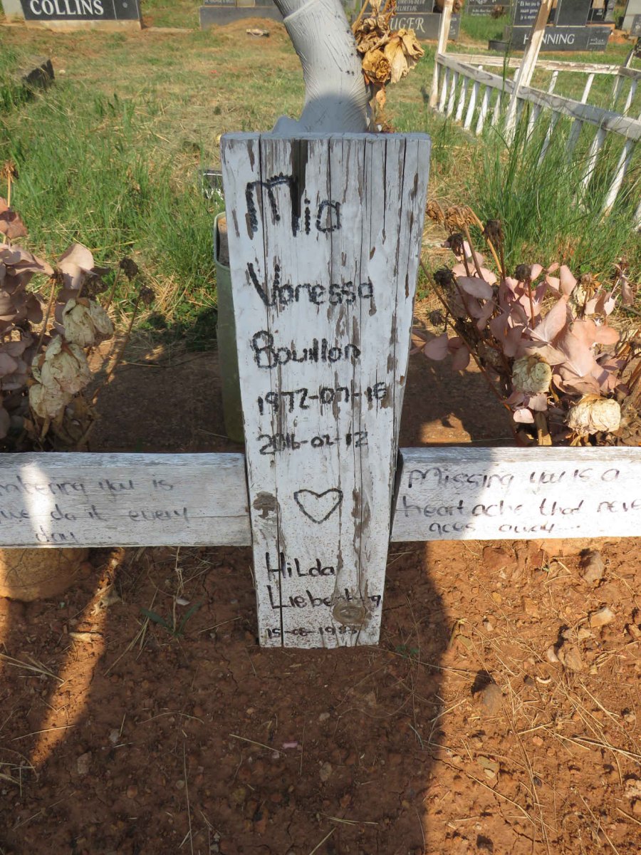 BOUILLON Mia Vanessa 1972-2016 :: LIEBENBERG Hilda 1983