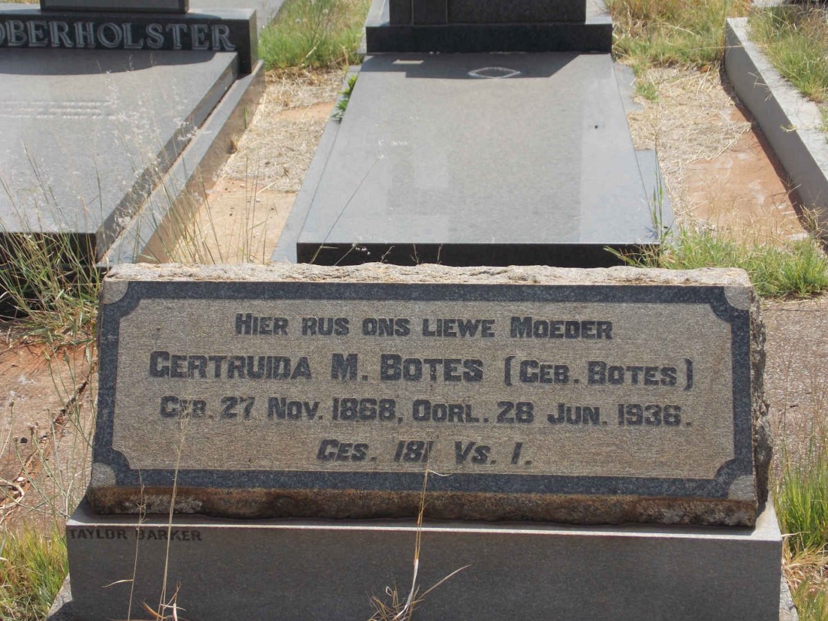 BOTES Gertruida M. nee BOTES 1868-1936