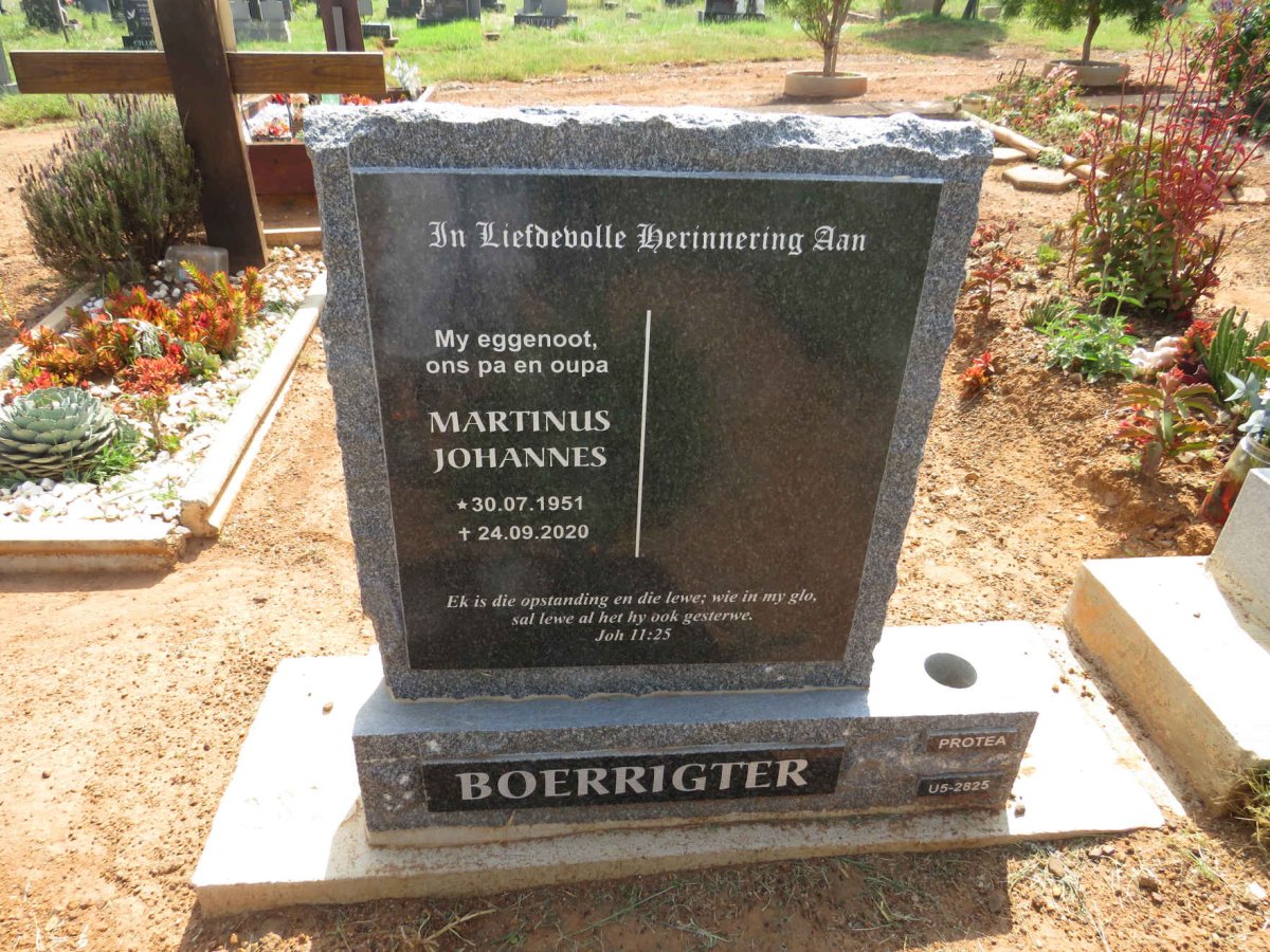 BOERRIGTER Martinus Johannes 1951-2020