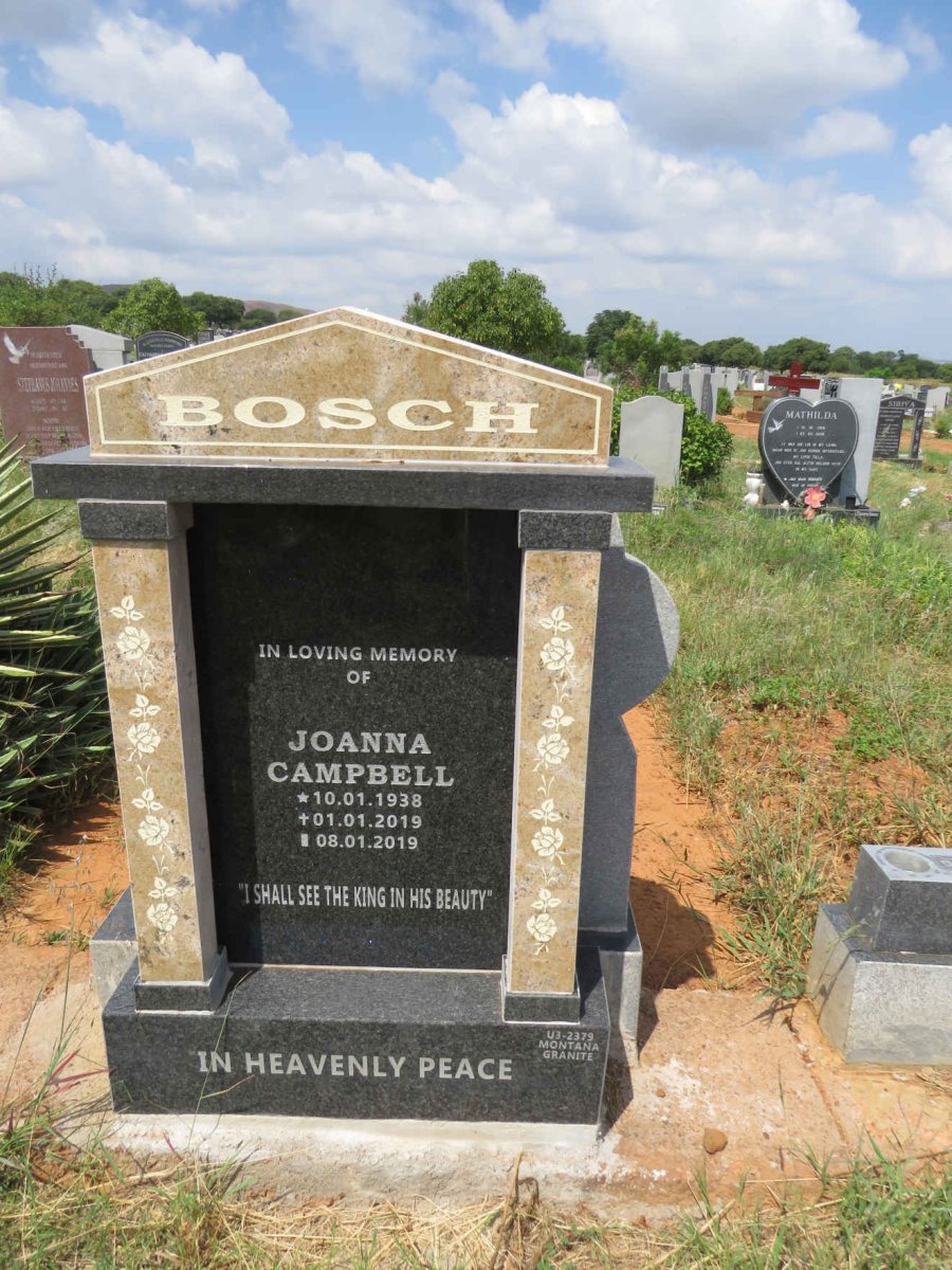BOSCH Joanna Campbell 1938-2019