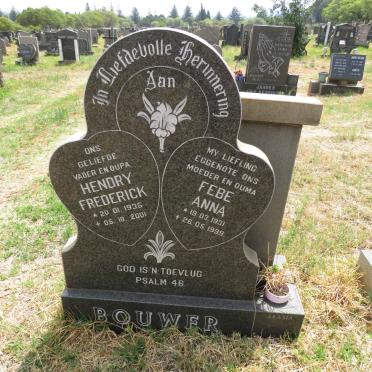 BOUWER Hendry Frederick 1935-2001 & Febe Anna 1931-1999