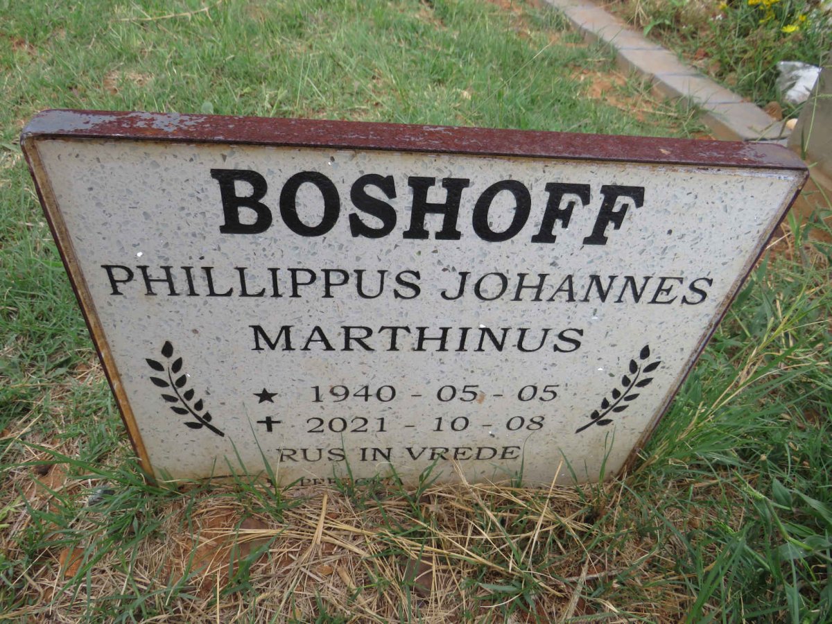 BOSHOFF Phillippus Johannes Marthinus 1940-2021