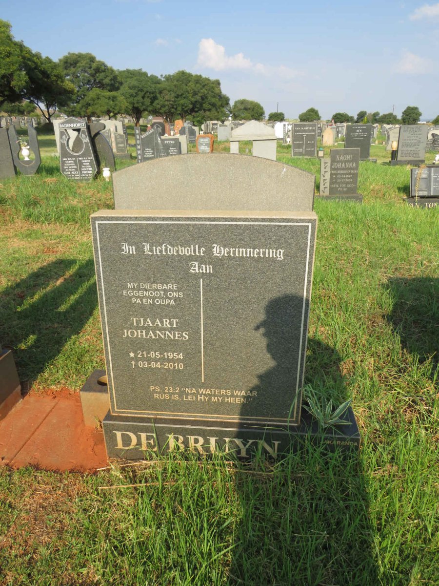 BRUYN Tjaart Johannes, de 1954-2010