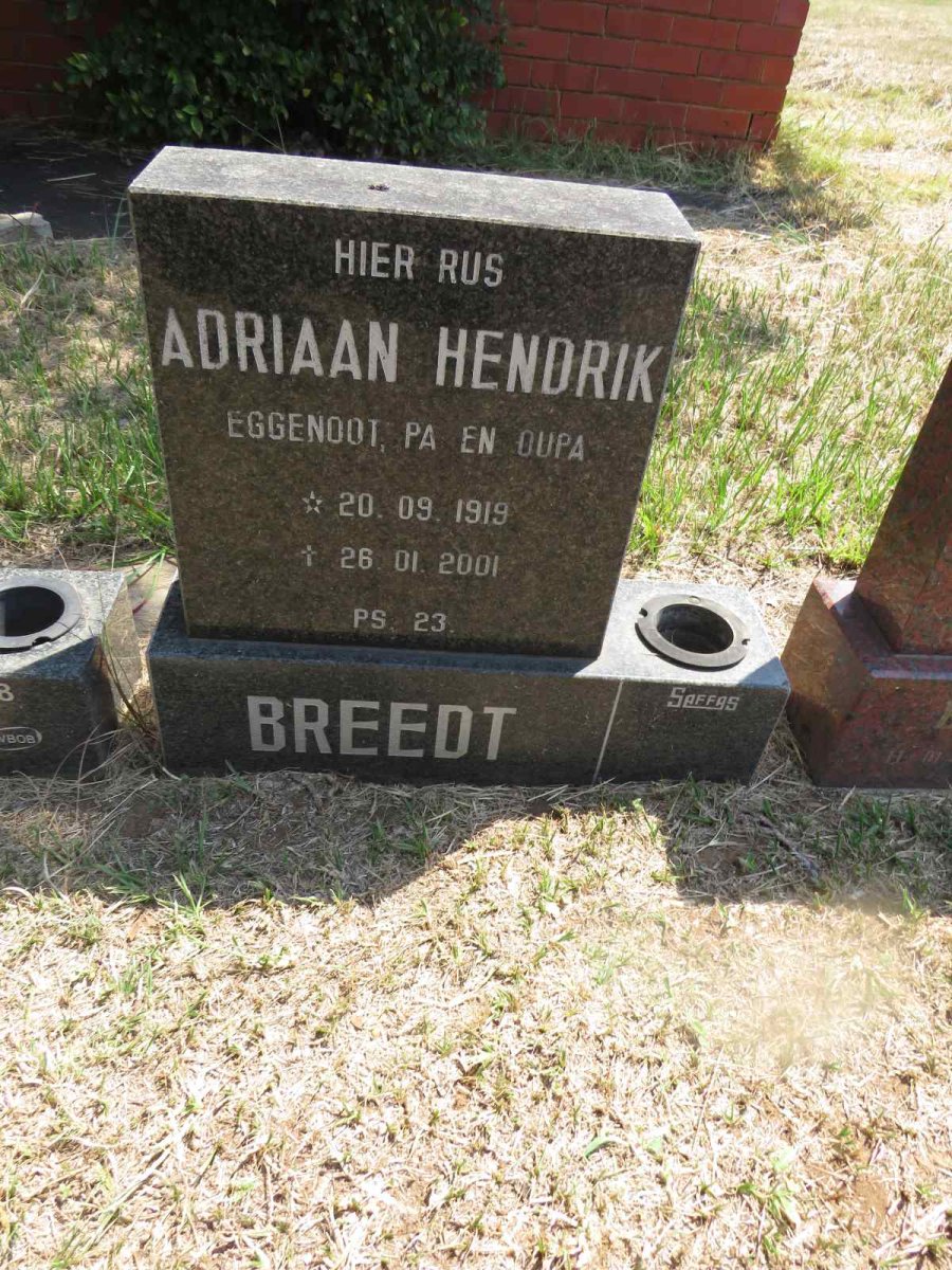 BREEDT Adriaan Hendrik 1919-2001