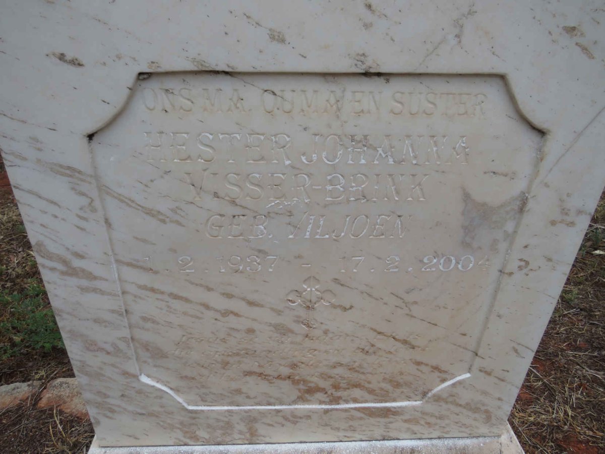 BRINK Hester Johanna, VISSER- nee VILJOEN 1937-2004