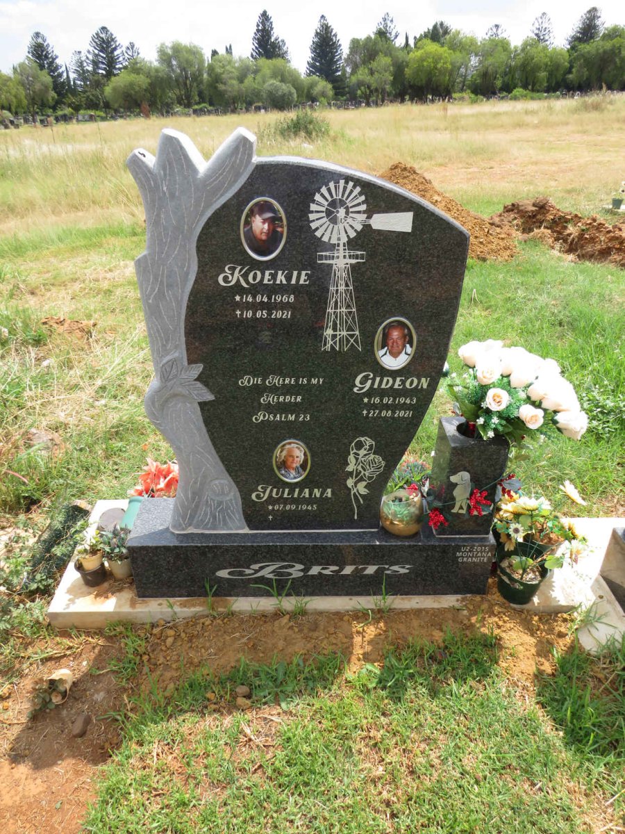 BRITS Gideon 1943-2021 & Juliana 1945- :: BRITS Koekie 1968-2021