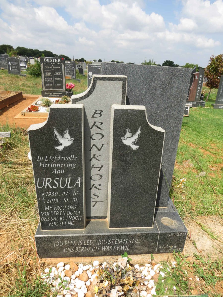 BRONKHORST Ursula 1939-2019