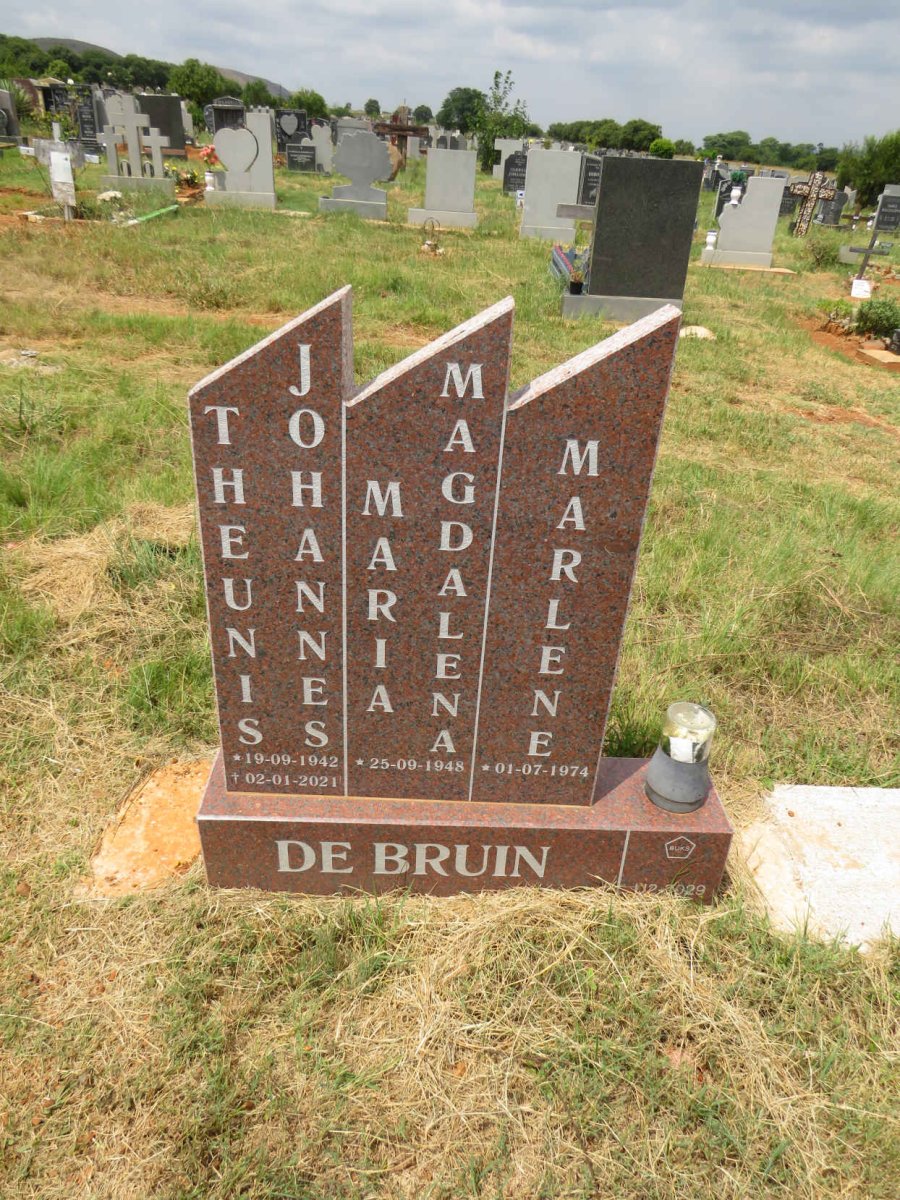 BRUIN Theunis Johannes, de 1942-2021 & Maria Magdalena 1948- :: DE BRUIN Marlene 1974- 