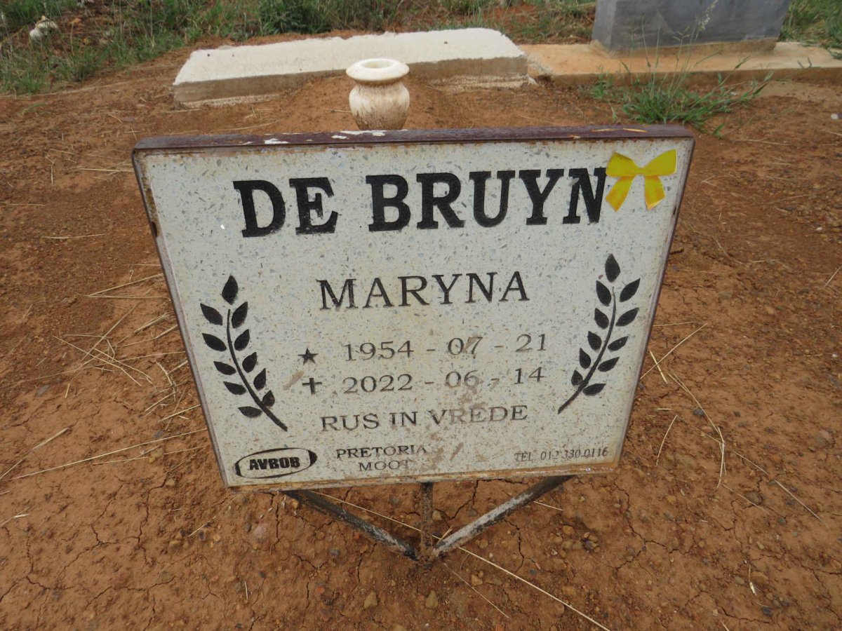 BRUYN Maryna, de 1954-2022