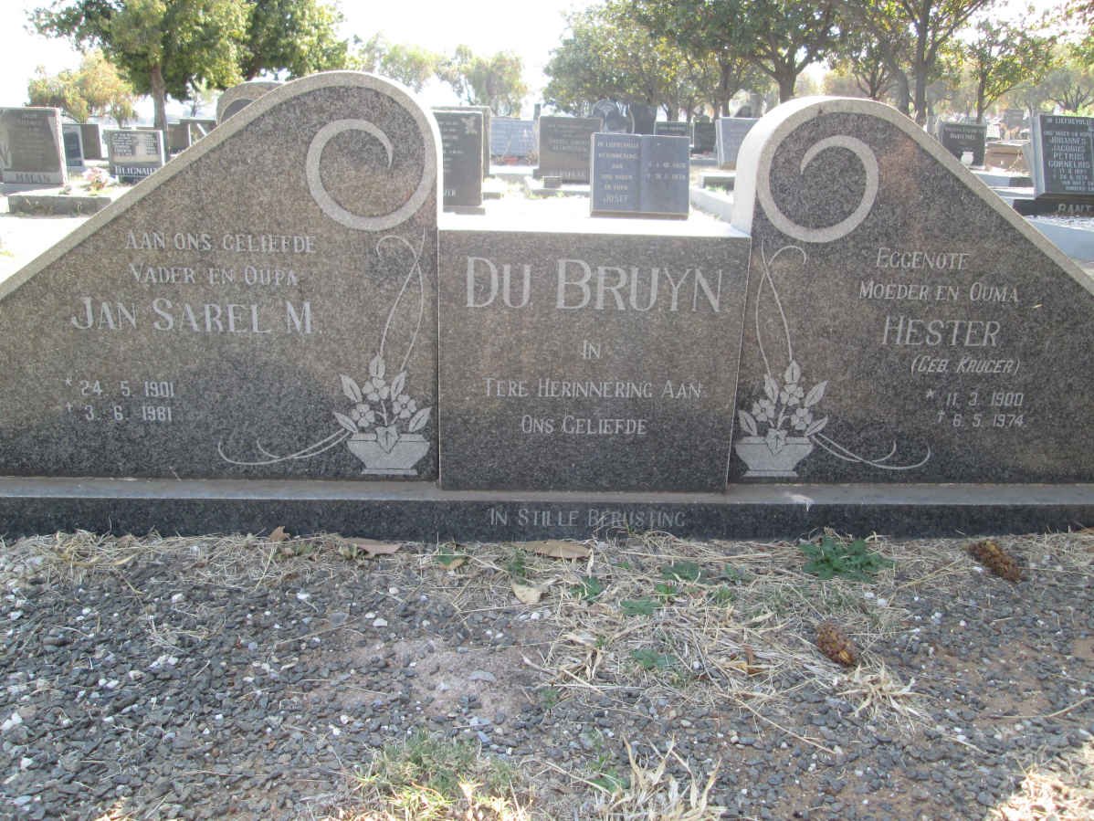 BRUYN Jan Sarel M., du 1901-1981 &amp; Hester KRUGER 1900-1974