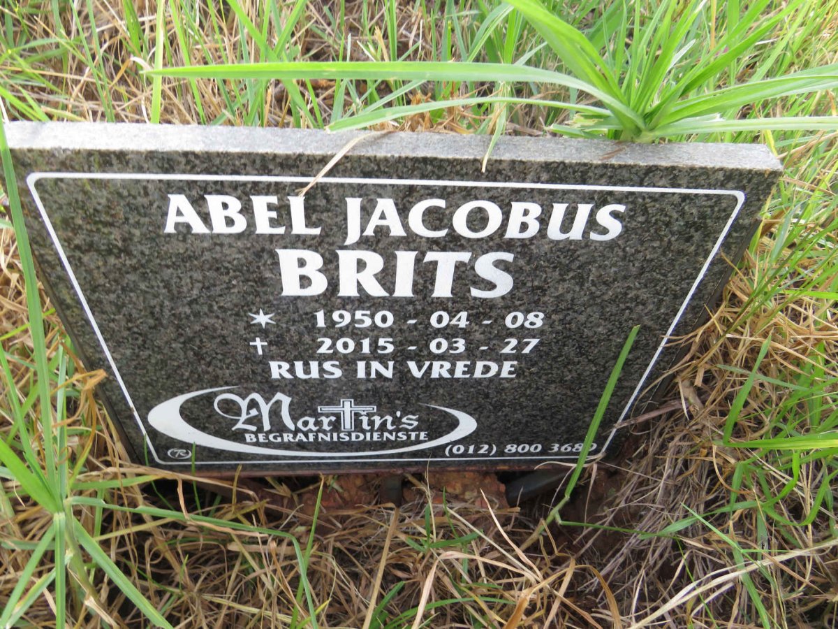 BRITS Abel Jacobus 1950-2015