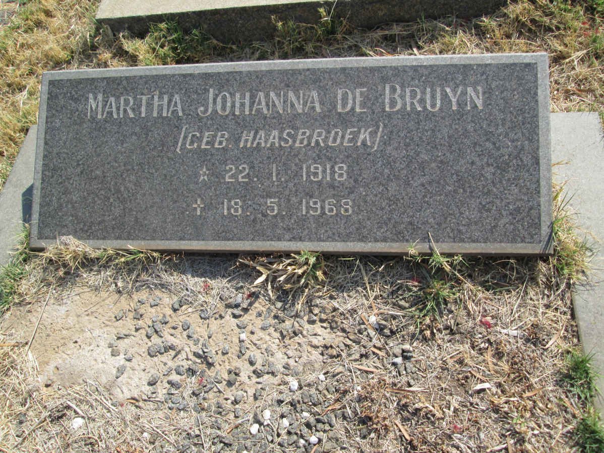 BRUYN Martha Johanna, de nee HAASBROEK 1918-1968