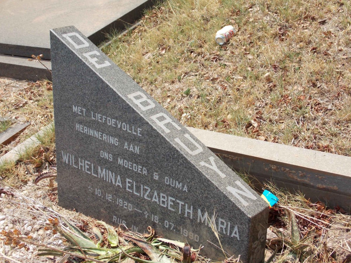 BRUYN Wilhelmina Elizabeth Maria, de 1920-1990
