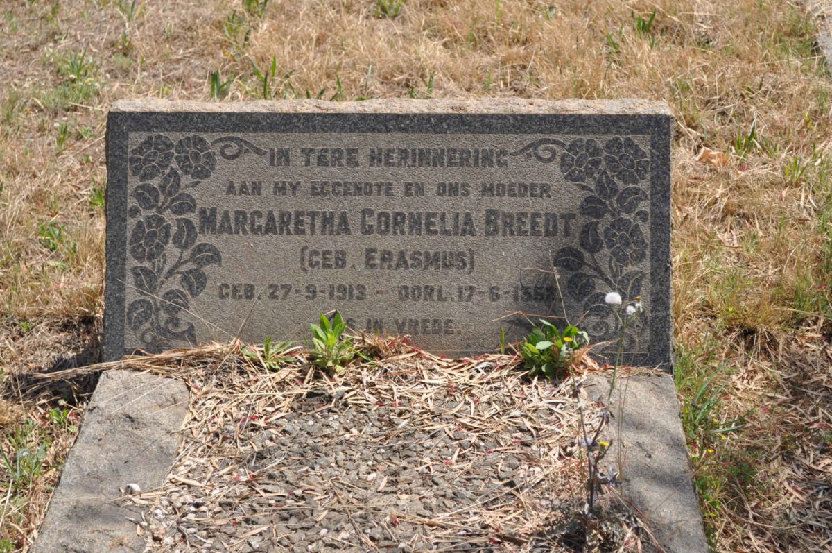 BREEDT Margaretha Cornelia nee ERASMUS 1913-1958