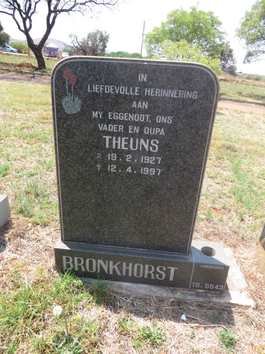 BRONKHORST Theuns 1927-1997