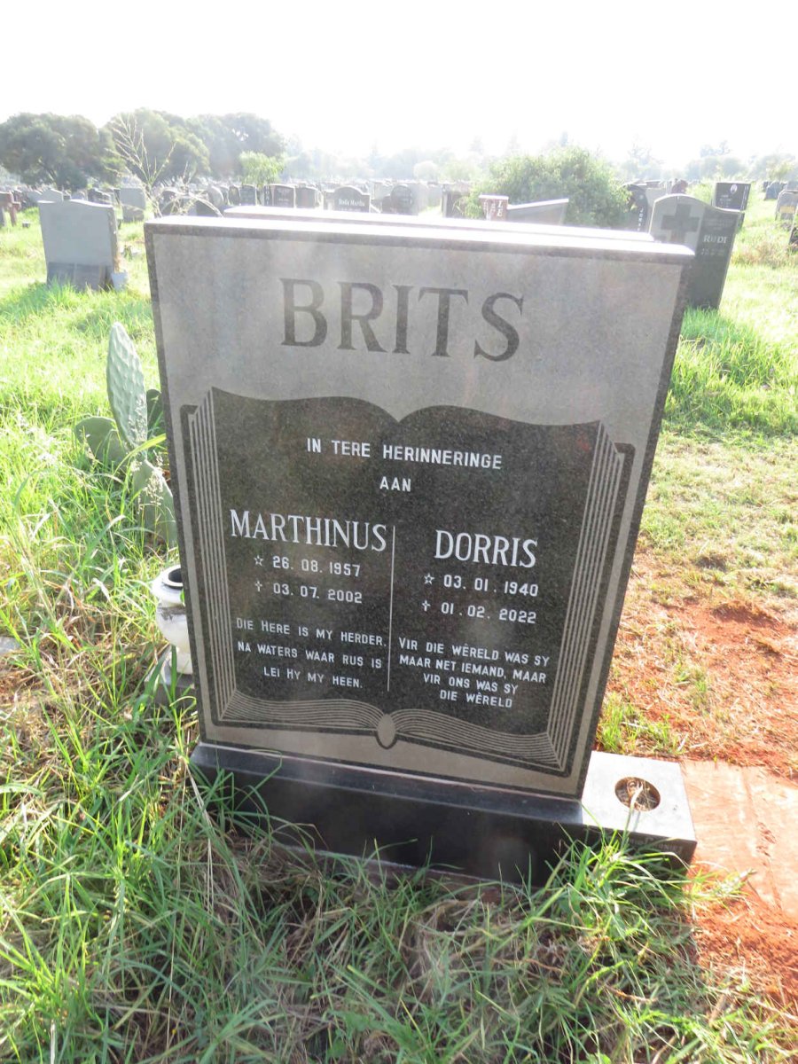 BRITS Marthinus 1957-2002 & Dorris 1940-2022