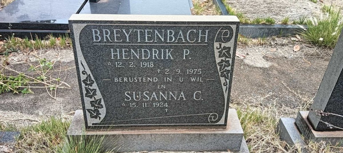 BREYTENBACH Hendrik P. 1918-1975 & Susanna C. 1924-