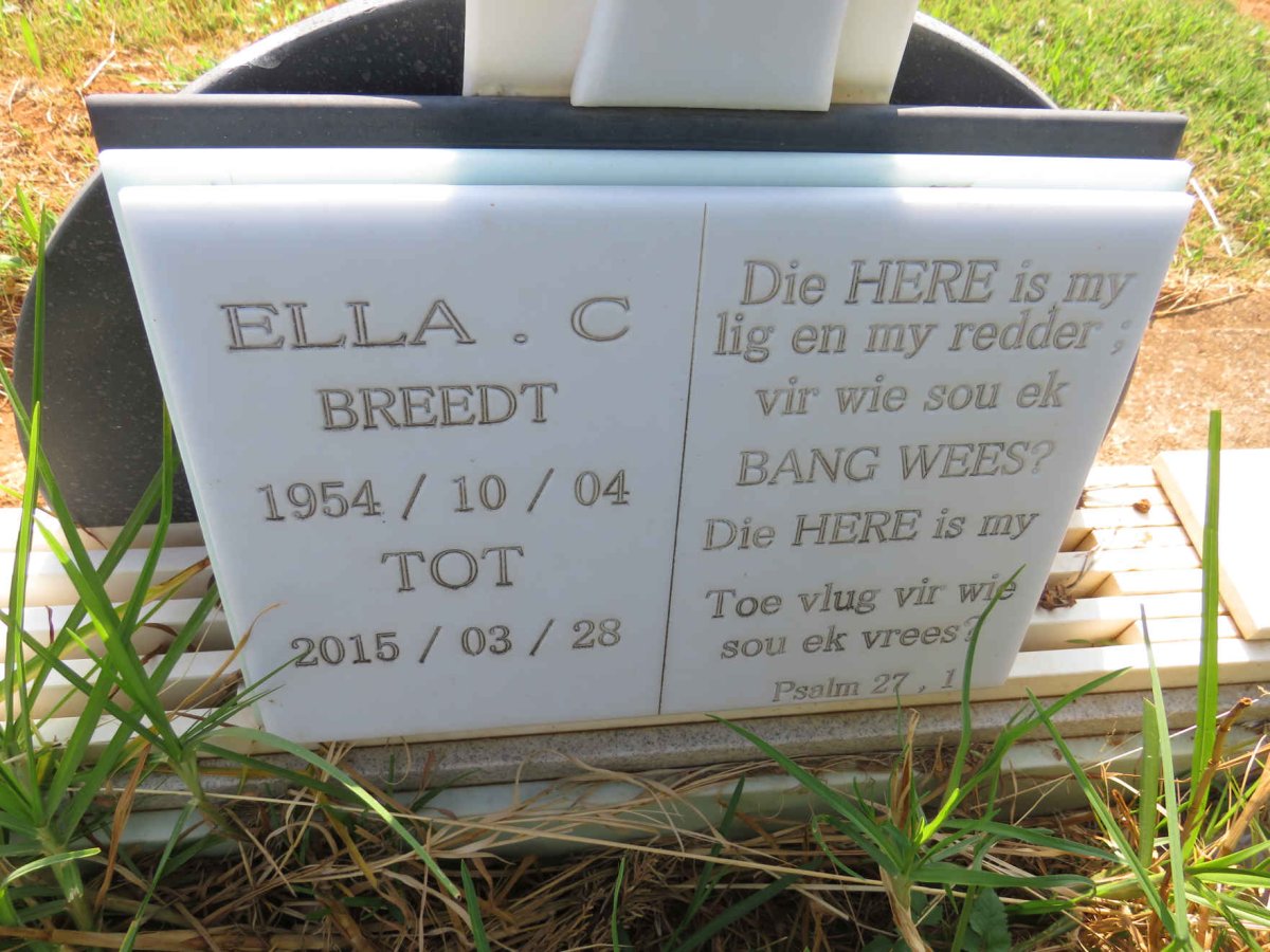 BREEDT Ella C. 1954-2015