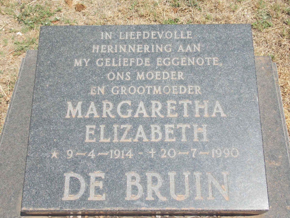 BRUIN Margaretha Elizabeth, de 1914-1990