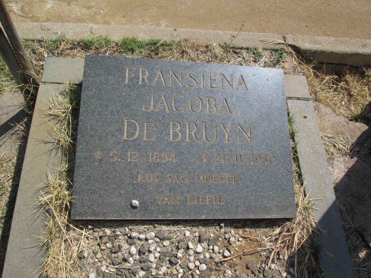 BRUYN Fransiena Jacoba, de 1894-1980