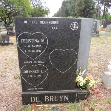 BRUYN Johannes L.R., de 1942-  & Christina M. 1938-2003