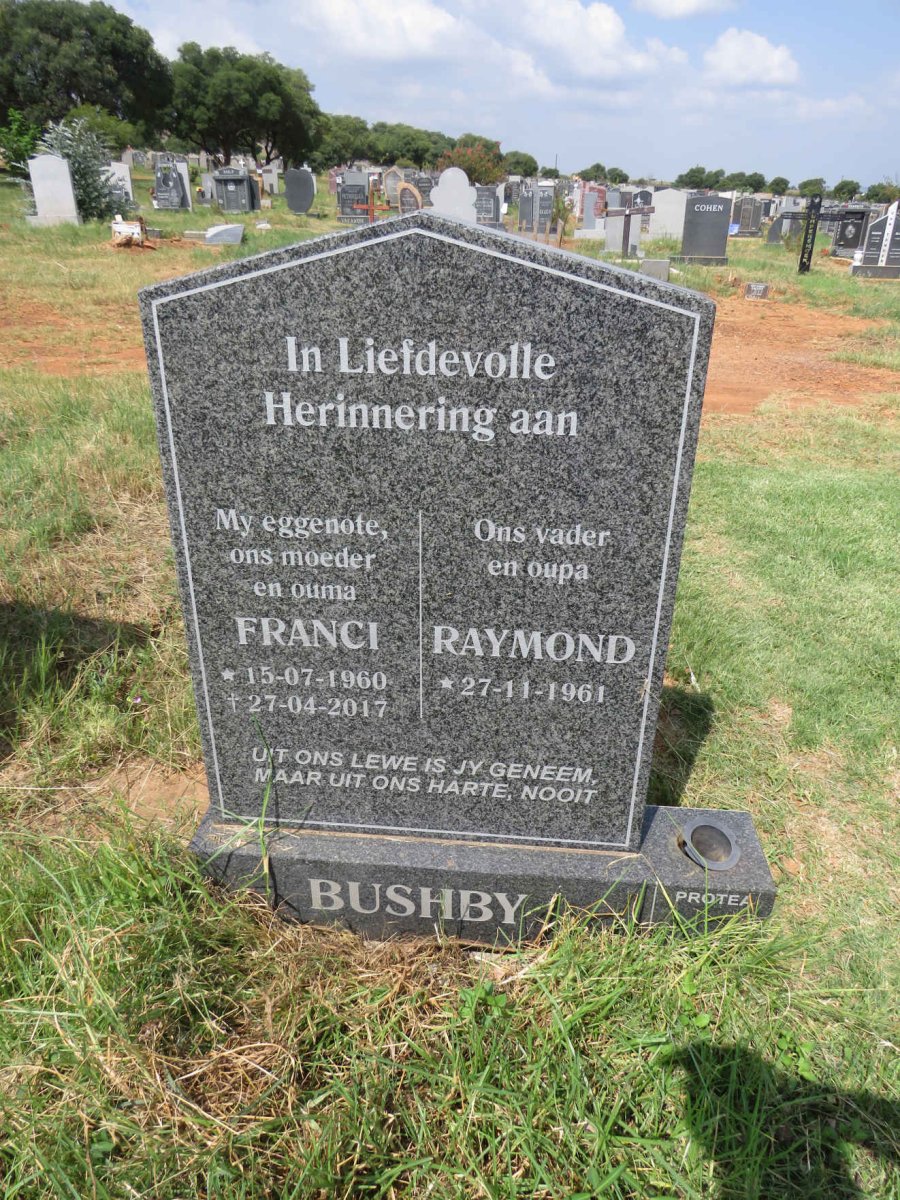 BUSHBY Raymond 1961- & Franci 1960-2017