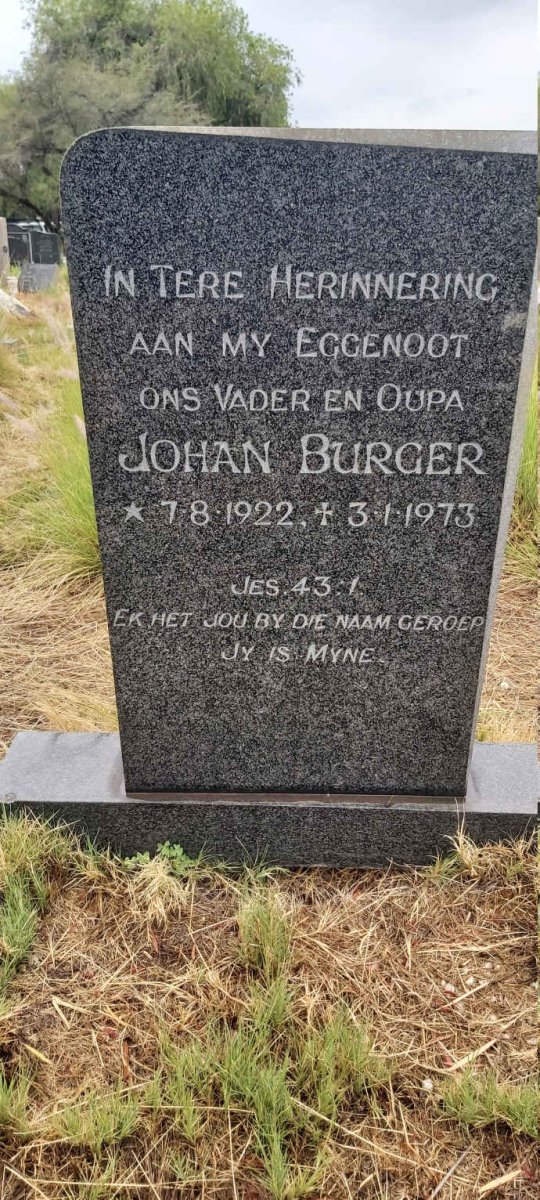 BURGER Johan 1922-1973