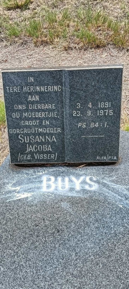 BUYS Susanna Jacoba nee VISSER 1891-1975