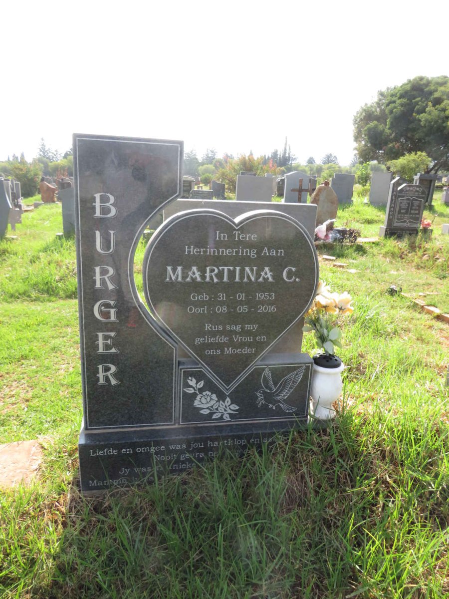 BURGER Martina C. 1953-2016